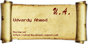 Udvardy Ahmed névjegykártya